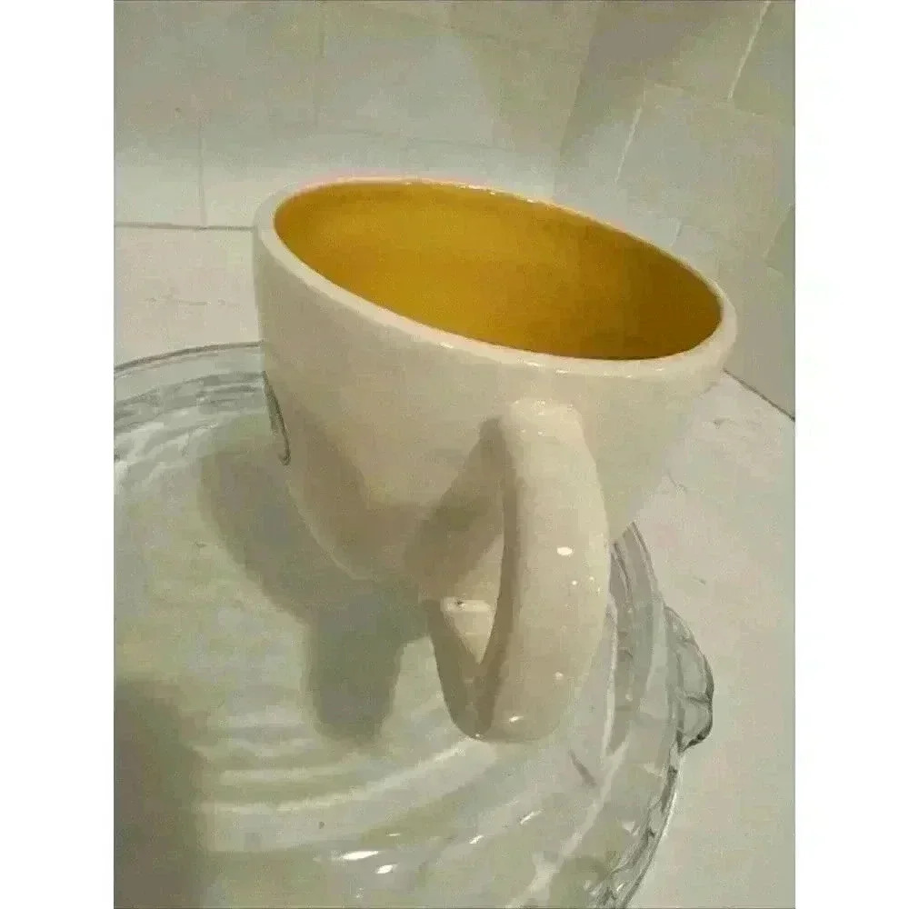 Bicycle Flower Basket Coffee Mug Cup Yellow 3.75" 14 oz - Picture 4 of 11